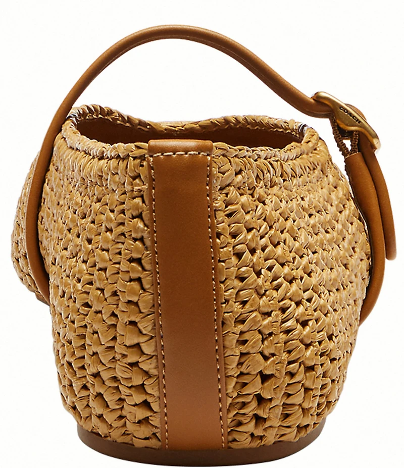 COACH Sculpted C Soft Mary Jane Raffia Ballet Flats