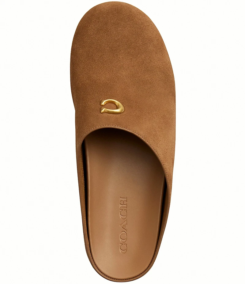 COACH Sculpted C Soft Suede Mules