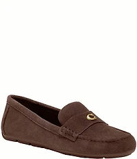 COACH Sculpted C Suede Driver Loafers