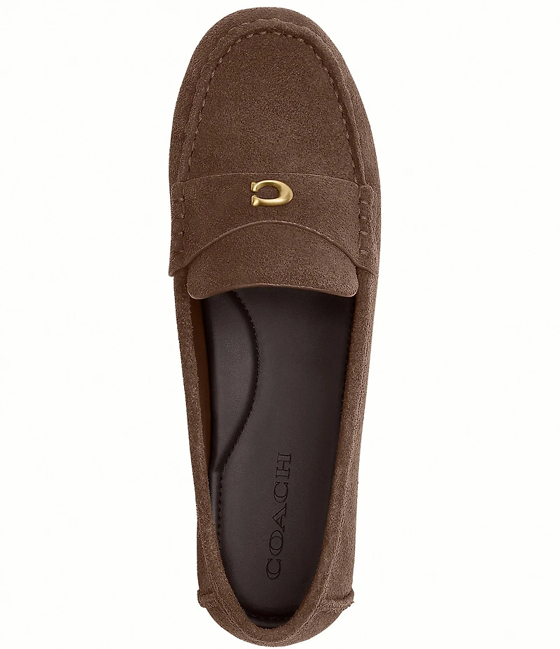 COACH Sculpted C Suede Driver Loafers