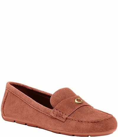 COACH Sculpted C Suede Driver Loafers