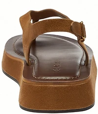 COACH Sculpted C Suede Platform Thong Sandals