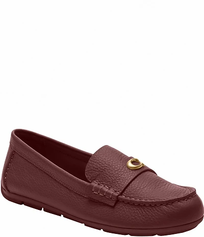 COACH Sculpted C Leather Driver Loafers