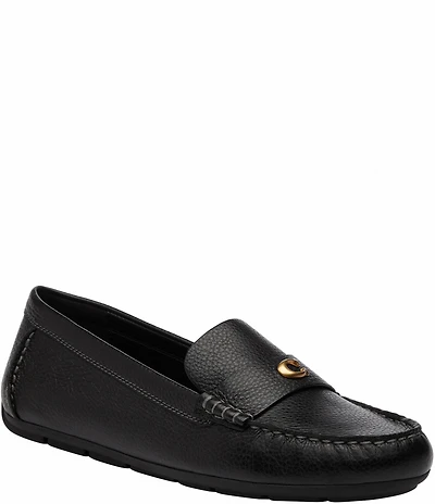 COACH Sculpted C Leather Driver Loafers