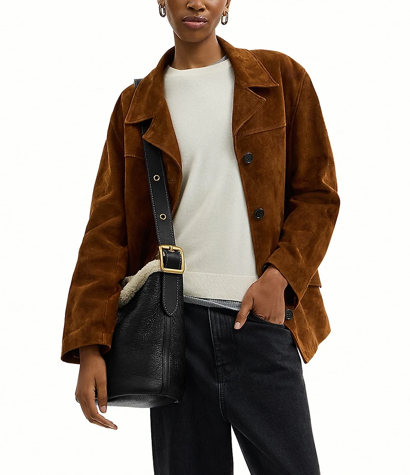 COACH Shearling Bleecker Bucket Bag