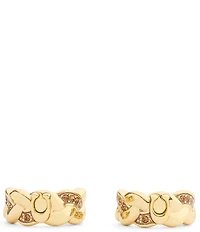 COACH Signature C Braided Hoop Earrings