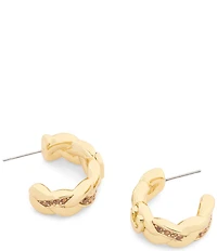 COACH Signature C Braided Hoop Earrings