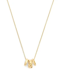 COACH Signature C Braided Rondelle Short Pendant Necklace