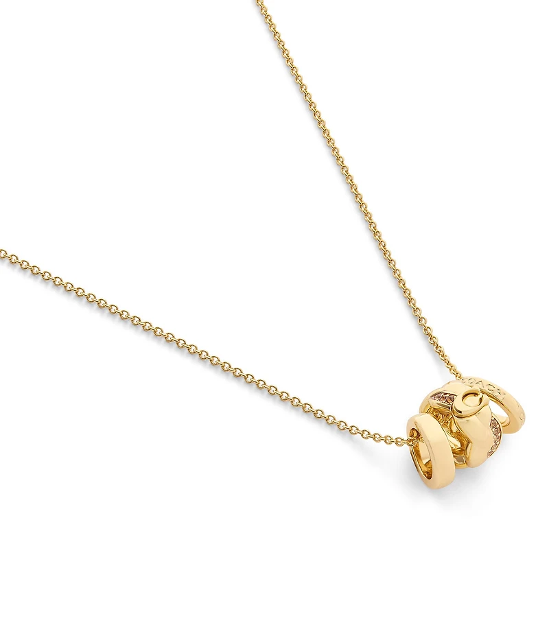 COACH Signature C Braided Rondelle Short Pendant Necklace