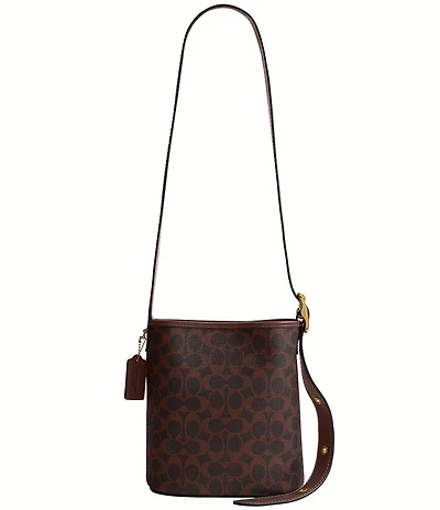 COACH Bleecker 21 Signature C Canvas Belt Strap Bucket Bag