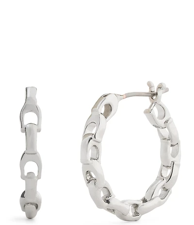 COACH Signature C Chain Hoop Earrings