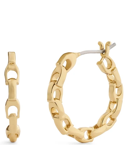 COACH Signature C Chain Hoop Earrings