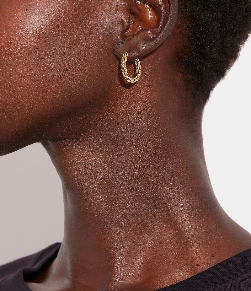 COACH Signature C Chain Hoop Earrings