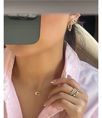 COACH Signature C Chain Hoop Earrings