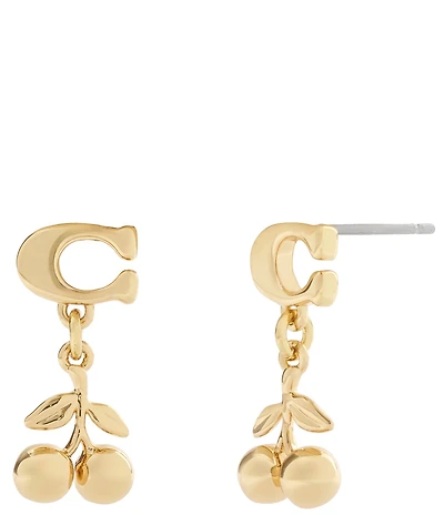 COACH Signature C Cherry Drop Earrings