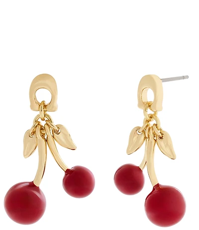 COACH Signature C Cherry Drop Earrings