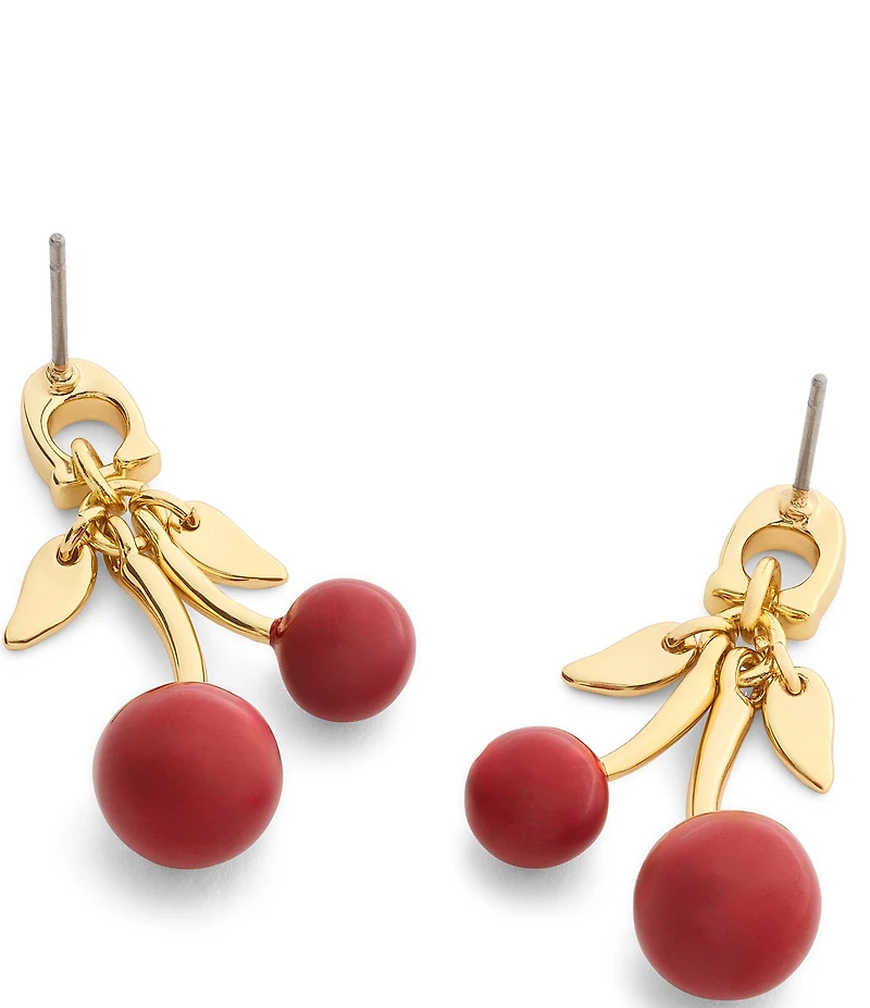 COACH Signature C Cherry Drop Earrings