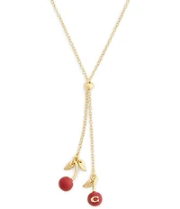 COACH Signature C Cherry Slider Short Pendant Necklace