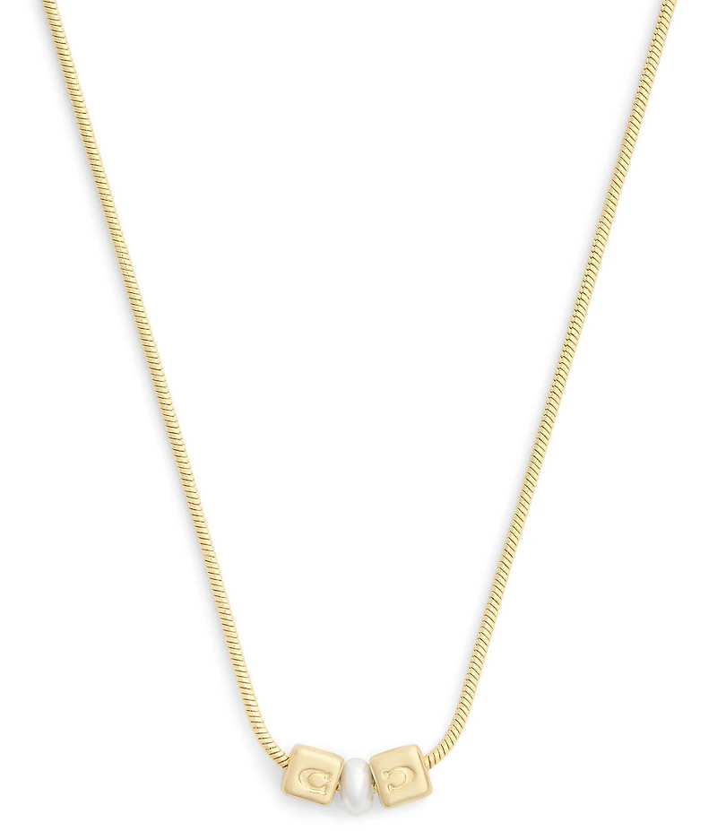 COACH Signature C Cube Short Pendant Necklace
