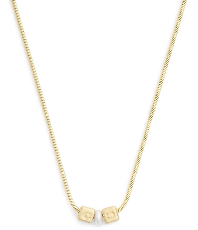 COACH Signature C Cube Short Pendant Necklace