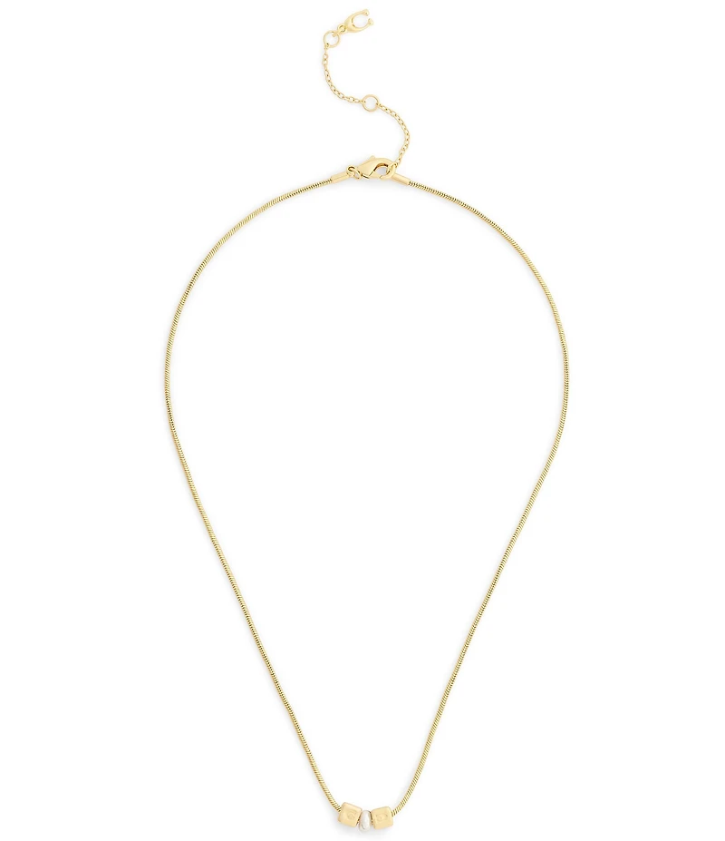COACH Signature C Cube Short Pendant Necklace