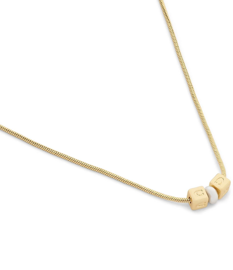 COACH Signature C Cube Short Pendant Necklace