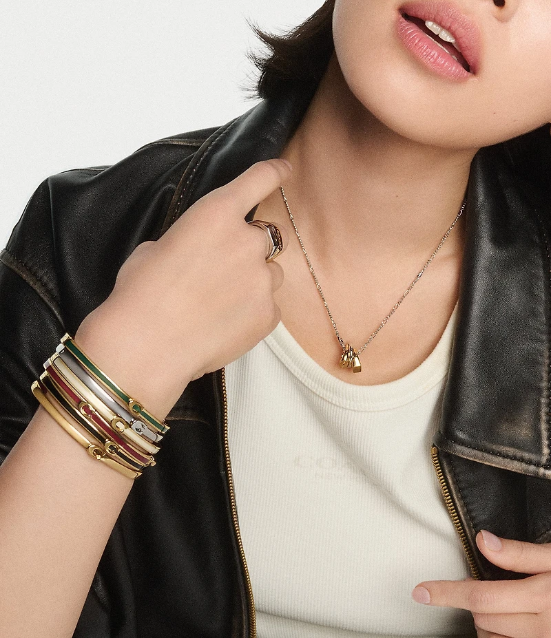 COACH Signature C Enamel Bangle Bracelet