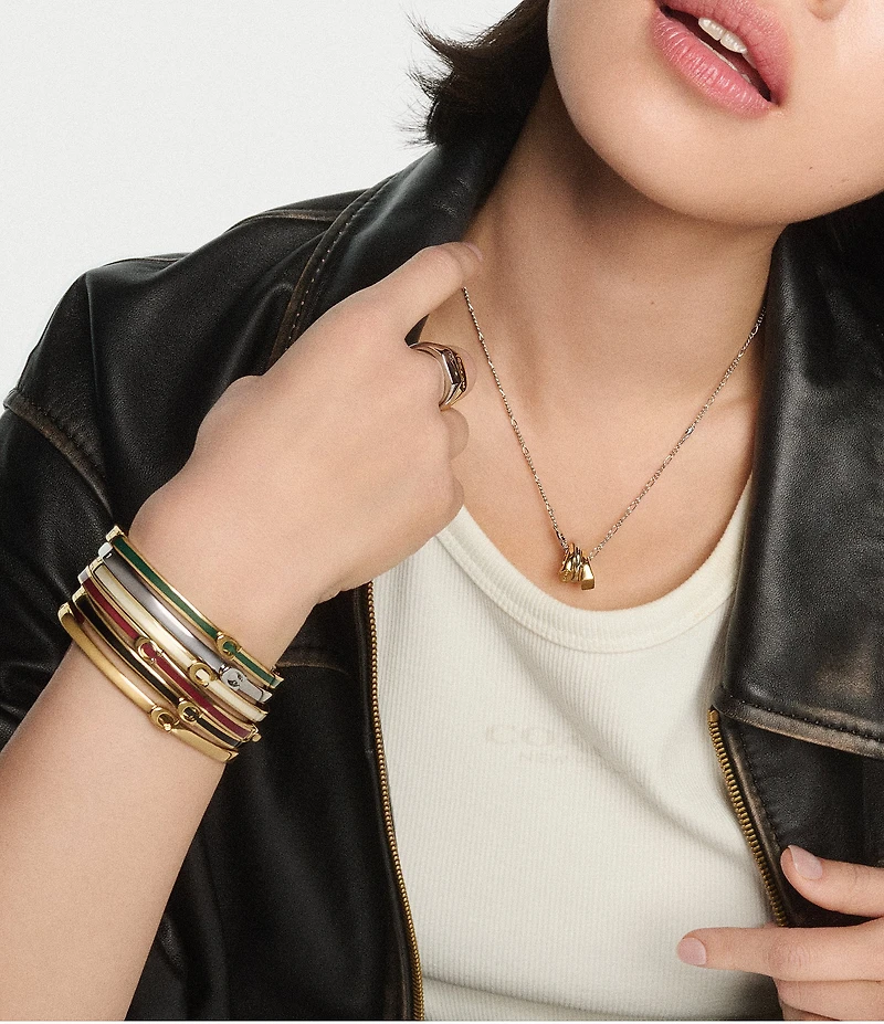 COACH Signature C Enamel Bangle Bracelet