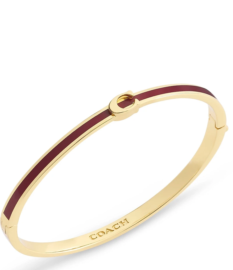 COACH Signature C Enamel Boxed Bangle Bracelet