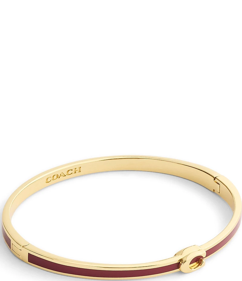 COACH Signature C Enamel Boxed Bangle Bracelet