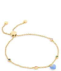 COACH Signature C Enamel Heart Charm Adjustable Bracelet