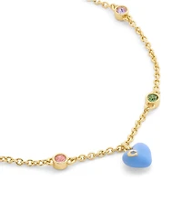 COACH Signature C Enamel Heart Charm Adjustable Bracelet