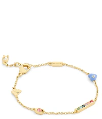 COACH Signature C Enamel Heart Charm Line Bracelet