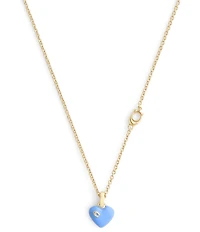 COACH Signature C Enamel Heart Short Pendant Necklace
