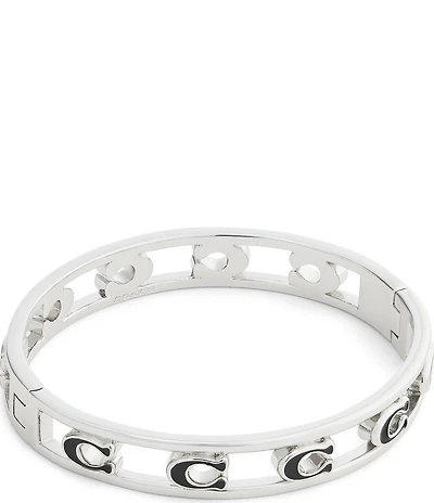 COACH Signature C Enamel Openwork Bangle Bracelet