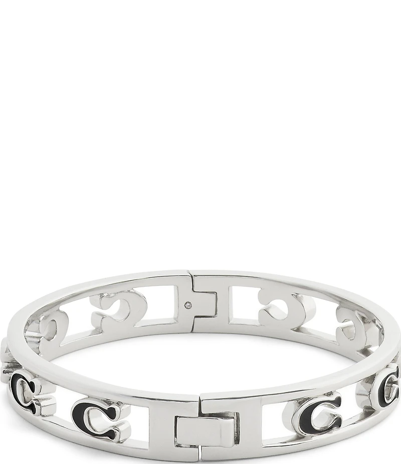 COACH Signature C Enamel Openwork Bangle Bracelet