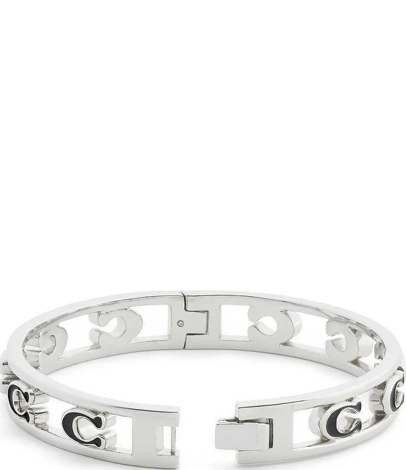 COACH Signature C Enamel Openwork Bangle Bracelet