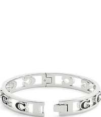 COACH Signature C Enamel Openwork Bangle Bracelet