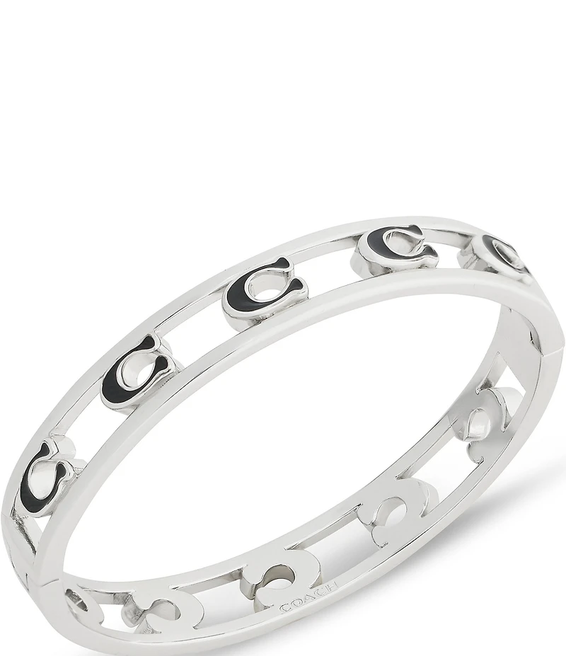 COACH Signature C Enamel Openwork Bangle Bracelet