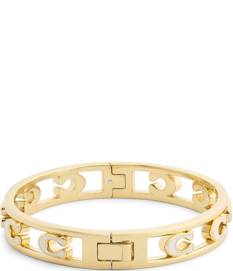 COACH Signature C Enamel Openwork Bangle Bracelet