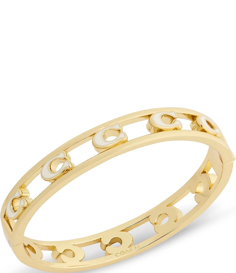 COACH Signature C Enamel Openwork Bangle Bracelet