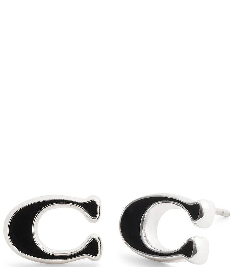 COACH Signature C Enamel Stud Earrings