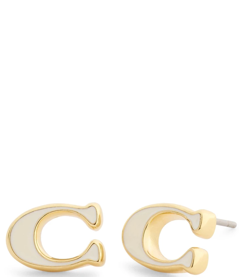 COACH Signature C Enamel Stud Earrings