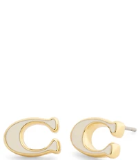COACH Signature C Enamel Stud Earrings