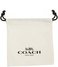 COACH Signature C Heart Enamel Huggie Hoop Earrings