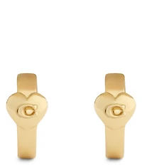 COACH Signature C Heart Huggie Hoop Earrings