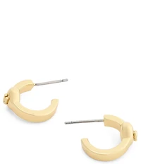 COACH Signature C Heart Huggie Hoop Earrings