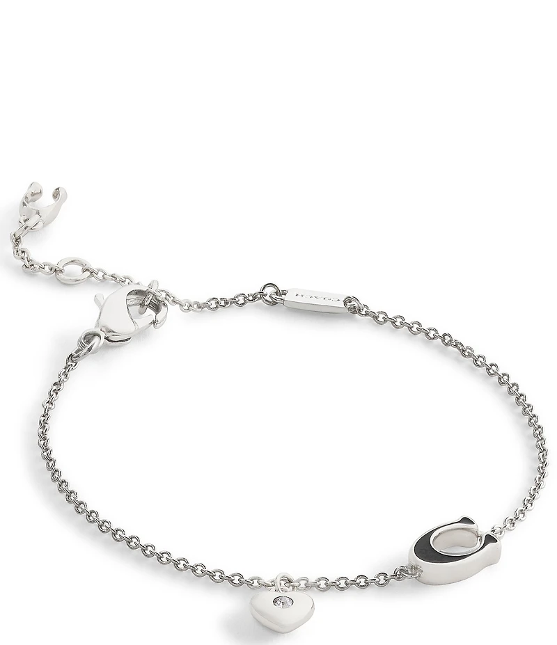 COACH Signature C Heart Strand Line Bracelet