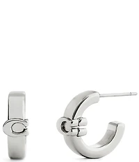 COACH Signature C Huggie Hoop Earrings