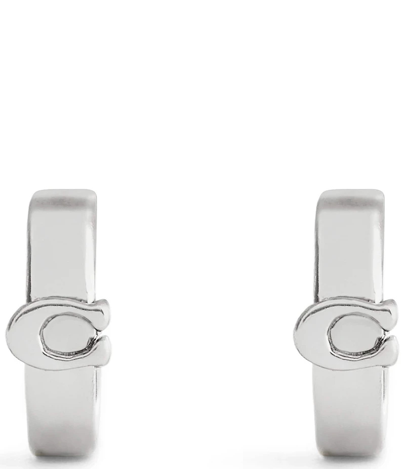 COACH Signature C Huggie Hoop Earrings